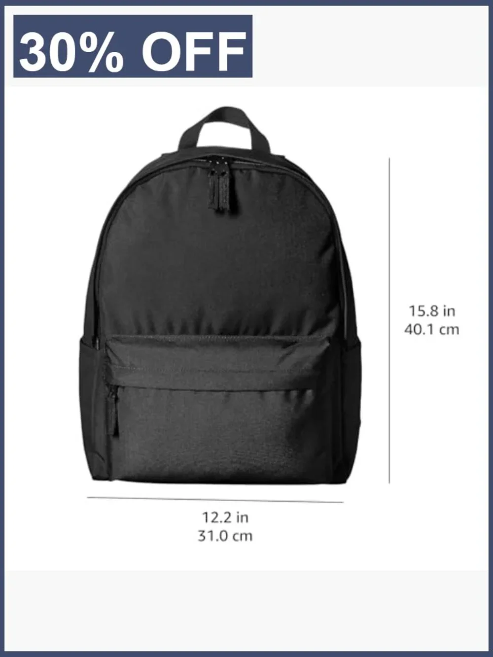 Classic School Backpack with Padded Straps, Large Compartment, Water Bottle